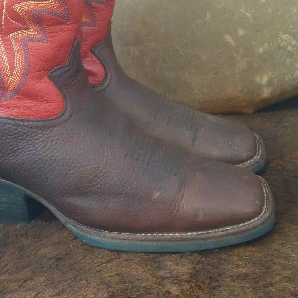 TONY LAMA 3R Buckaroo Rosston Red & Brown cowboy western boots #RR1017 sz 11D - Picture 12 of 16